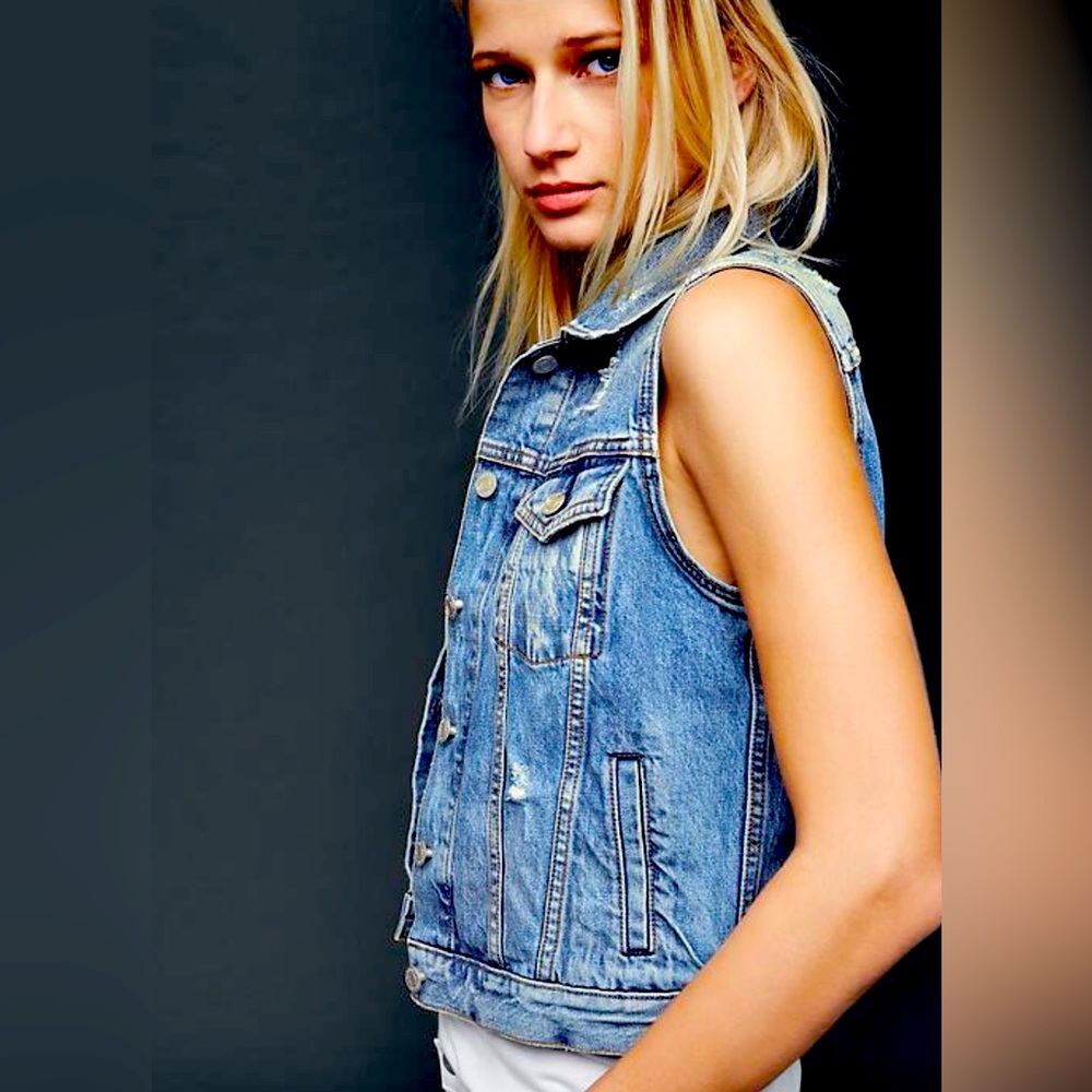 Women's Blue Denim Vest